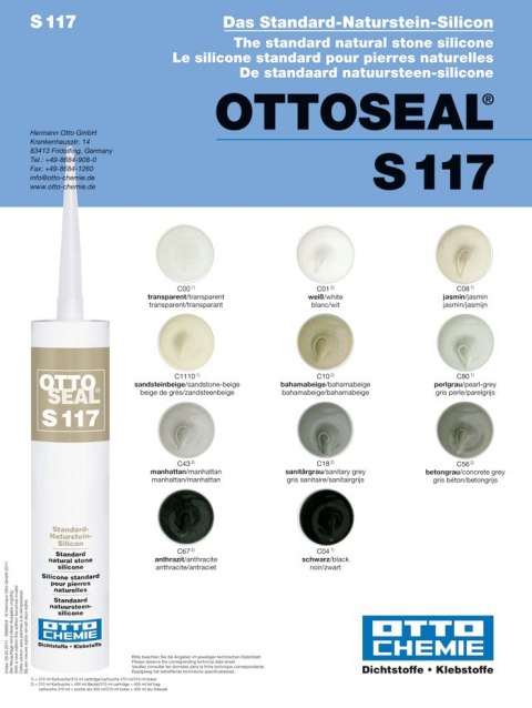 OTTOSEAL S117 C04 - czarny schwarz black Silikon do marmuru i innych kamieni naturalnych s 117 c 04