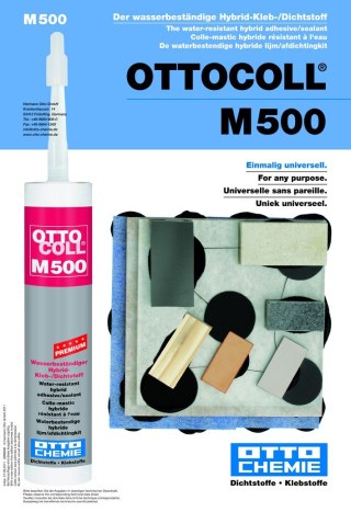 Ottocoll M500 Elastyczny, wodoodporny, jednoskładnikowy klej do kamienia montażowy do połączeń siłowych.